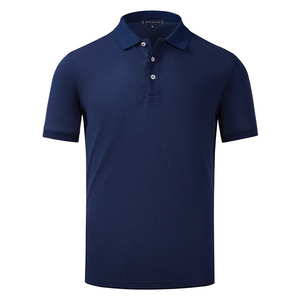 Polo pour homme élégant et décontracté à motif uni, manches courtes, anti-plis, en jersey de coton uni, avec logo personnalisé, pour le golf - Product Image 4