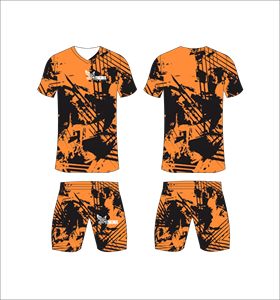 Conjunto de Uniforme de Fútbol Sublimado con Rayas Amarillas y Azules, Cuello en V, Manga Corta, Absorbe la Humedad, Corte Atlético para Hombre - Product Image 4