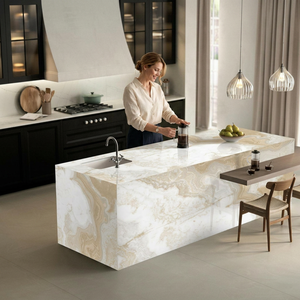Delmare Carreaux muraux extérieurs de luxe 1.6x3.2m 5.25x10.5ft 20mm Slim Porcelaine Dalle Fritté Pierre Quartz pour Salon Hall - Product Image 4