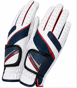 Gants de golf en cuir de cabretta de mouton blanc de haute qualité, respirants, à adhérence souple, pour hommes et femmes, main gauche, logo couleur - Product Image 3