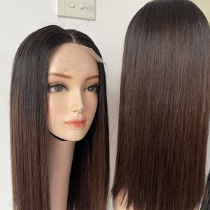 ¡Más Vendido! Peluca de cabello humano con cierre de encaje central, lisa, natural, para mujer, estilo suave, cabello virgen. - Product Image 5
