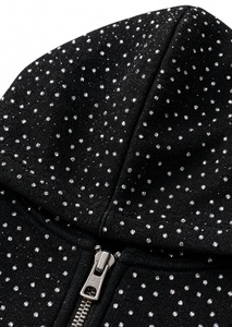 เสื้อฮู้ดซิปพิมพ์ลาย Void Star สำหรับผู้ชาย สีดำ ลายจุด สวมใส่สบายๆ ในฤดูใบไม้ร่วง ทรงปกติ ผ้าถักโพลีเอสเตอร์ - Product Image 4