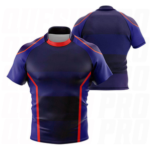Maillot de rugby personnalisé pour homme, manches courtes, col rond, sublimation, qualité supérieure, vêtements de sport - Product Image 1
