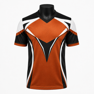 Maillot de football personnalisé, tenue d'équipe, maillot de sport à manches courtes, 100% polyester, respirant, séchage rapide, unisexe, OEM ODM, vente en gros - Product Image 1