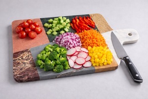 Planche à découper en bois d'acacia naturel de qualité supérieure, écologique, plateau de service pour fromages et charcuteries en bambou avec poignée - Product Image 6