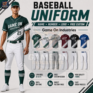 Kit de vêtements de baseball personnalisé haute performance avec logo, nom et numéro du joueur, respirant, vêtements de sport actifs, équipement d'entraînement, prix d'usine - Product Image 4