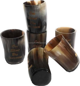 Personnalisé exquis Vintage ours boire Koi tasse fabriqués à la main en corne naturelle courte Antique sculpté Animal Style parfait affaires - Product Image 3