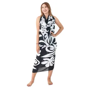 New Fashion Design Women Beach Dress Sarongs Flower Hand Painted Beach Cover Up Swimwear Beachwear Manufacture From Indonesia