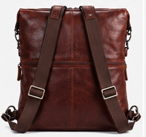 Modern Genuine Leather <b>Backpack</b> Unisex Travel Business <b>Laptop</b> Office Casual Daypack for Men <b>Women</b> Customizable Large Capacity - Product Image 2