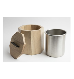 Excellent Quality Acacia Wood Ice Bucket Stainless Steel Lid Double Wall Vacuum Insulated <b>LED</b> <b>Lighted</b> Custom Logo Party Bucket - Product Image 4