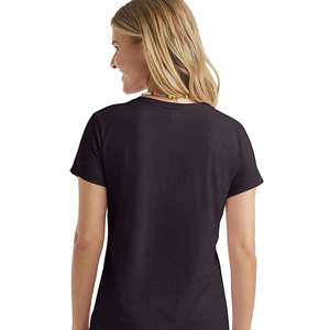 เสื้อยืดคอกลมสีพื้นแบบกำหนดเองสำหรับผู้หญิง ผลิตจากผ้าฝ้าย 100% เป็นมิตรกับสิ่งแวดล้อม สวมใส่สบาย ระบายอากาศได้ดี แห้งเร็ว เหมาะสำหรับฤดูใบไม้ผลิ - Product Image 4