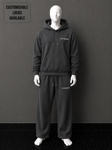 Conjunto de Felpa Gruesa Personalizado de 300-500GSM, Sudadera con Capucha y Pantalones Deportivos para Hombre, Estilo Urbano Holgado de 2 Piezas - Product Image 4