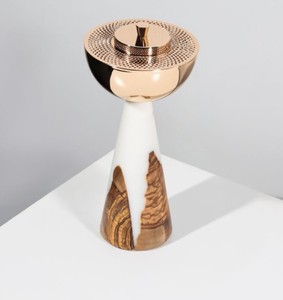 Quemador de incienso de lujo en oro rosa, Mabkhara, diseño de madera de resina, quemador de incienso Oud, Majmar árabe, soporte decorativo para fragancias del hogar - Product Image 1