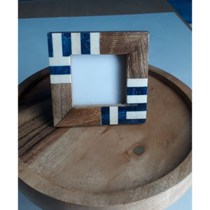 Marco de Fotos Artesanal de Hueso de Marfil con Diseño Espigado, Exhibición de Sobremesa Estilo Incrustaciones de Hueso, Elegante Pieza Decorativa Neutral para el Hogar - Product Image 2