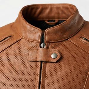 แจ็คเก็ตหนังแท้สำหรับขี่มอเตอร์ไซค์คุณภาพดีที่สุดสำหรับผู้ชาย รุ่นใหม่ล่าสุดสำหรับฤดูหนาว พร้อมแผ่นป้องกันที่ถอดออกได้ สามารถสั่งทำได้ - Product Image 4