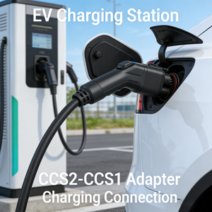 อะแดปเตอร์ชาร์จรถยนต์ไฟฟ้า CCS2 เป็น CCS1 ได้รับการรับรองมาตรฐาน CE ใหม่  ตัวแปลงชาร์จเร็วแบบ DC  IEC62196 สำหรับรถยนต์ไฟฟ้ารุ่นยุโรปและอเมริกา - Product Image 3