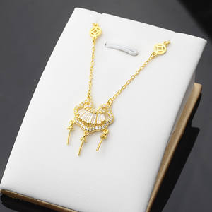 Collier en argent S925 de style européen et américain, avec chaîne de sécurité pour enfants, perle à la mode, pour femmes et enfants - Product Image 2