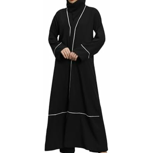 Abaya Kaftan Hijab Islamique pour Femme en Gros – Modeste, Uni, en Mousseline de Coton et Polyester Respirant – Abaya Longue de Soirée Formelle de Dubaï - Product Image 4