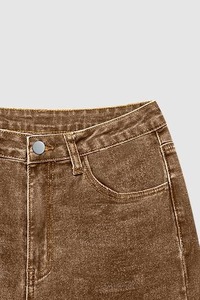 Jean bootcut vintage tendance pour femme, décontracté, rétro, en coton, taille mi-haute, longueur genou - Product Image 5