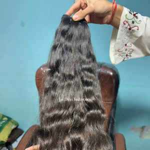 Haute qualité 12A non traité Remy vierge cuticule alignée extensions humaines noires naturelles droite brute indienne vague profonde fiable - Product Image 1