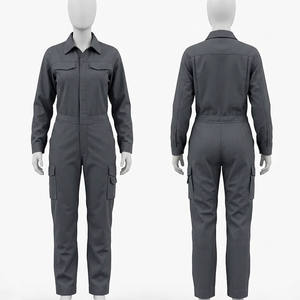Combinaison de travail pour femmes, bleu marine, tissu en polycoton 250 GSM, vêtements de travail robustes, broderie personnalisée, logo - Product Image 3