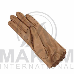 customized breathable brown dressing gloves in high quality leather very cheap price - Product Image 6