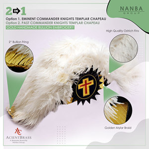 Caballeros Templarios Masónicos Ha |   Fabricante de Sombreros con Plumas de los Caballeros Templarios |   Accesorios para el Uniforme de los Caballeros Templarios - Product Image 2
