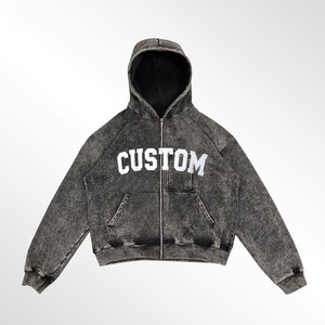 Fabricant de sweats à capuche personnalisés avec fermeture éclair, proposant des sweats en molleton de coton épais pour les marques de mode, vente en gros, faible MOQ - Product Image 2
