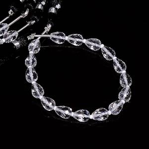 Perles de cristal de quartz naturel facettées en forme de goutte d'eau, 6x8mm, quartz clair, perles en vrac pour la création de bijoux, qualité supérieure - Product Image 3
