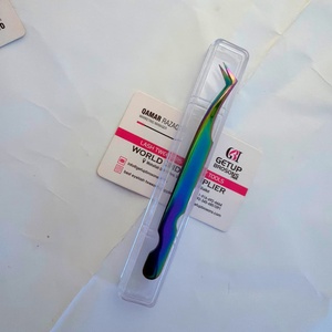 Pinzas para Pestañas GETUP BROSONS IMPEX de Alta Calidad, con Punta de Diamante de Plasma Arcoíris, Acero Inoxidable, Antimagnéticas y Antiestáticas - Product Image 1