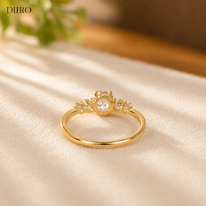 Luxury Moissanite Wedding Bridal <b>Ring</b> 10K Vermeil Yellow Gold Anniversary <b>Ring</b> Oval Cut <b>Diamond</b> Engagement <b>Ring</b> - Product Image 3