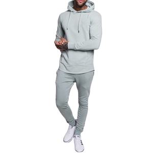 Fitness survêtement deux pièces ensemble survêtement vêtements de sport Jogging personnalisé haute qualité coton hommes sport survêtement à capuche - Product Image 1