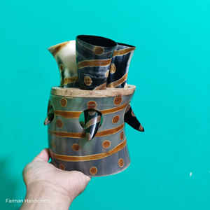 Juego de Cuerno de Buey Quemado Premium de 1 Pieza con Soporte, Hecho a Mano, Lujoso, Estilo Vikingo, Ecológico y Reutilizable - Product Image 6