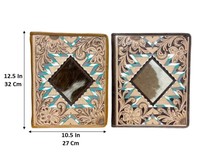 Portafolio de Cuero Personalizado Hecho a Mano, Carpeta con Anillas A4, Organizador de Documentos Estilo Occidental, Diario, Cuaderno, Carpetas de Archivos para Unisex