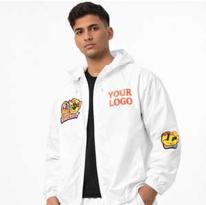 New Style Custom Logo Men's Oversized Cartoon Patch <b>Zip</b> <b>Up</b> Windbreaker <b>Jacket</b> Streetwear Zipper Sweatshirt Windbreaker <b>Jacket</b> - Product Image 2
