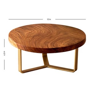 Base Elevada de Madera Natural para Exhibir Pasteles, Tartas y Frutas en Eventos o Reuniones, Resina - Product Image 2