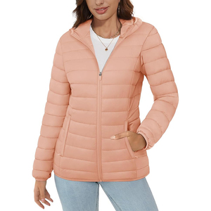 New Design Customized <b>Women</b> Padded Puffer Canvas <b>Jacket</b> Custom Logo Breathable Waterproof Wind Proof Hooded Winter Wear Casual - Product Image 1