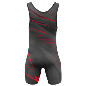 Maillots de lutte unisexes personnalisés de haute qualité, faible MOQ, en Spandex/Polyester, sublimation, respirants, écologiques, col en V, double bretelle - Product Image 2