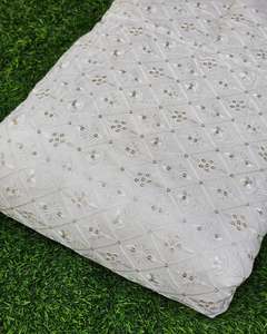 Luxury Sequin Embroidery Lace Fabric Floral Beaded Mesh Fabric African Wedding Party Dress Material - Product Image 3