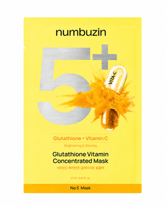 Masque concentré en vitamine glutathion Numbuzin No.5+ (1 unité) - Soin éclaircissant coréen en feuille de glutathion et vitamine - Product Image 1