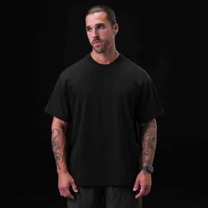 Camiseta personalizada con logo vintage, lavada al ácido, DTG/DTF, para hombre, de algodón grueso, lisa, extragrande, al por mayor, 100% algodón, para hombre. - Product Image 4