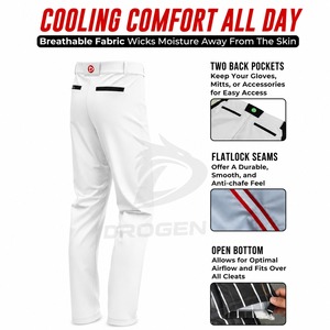 LIGHT for Baseball Pants Player Name Pattern Anti-Bacterial Durable <b>Athletic</b> Team Uniform Trousers Breathable OEM S 100% - Product Image 4