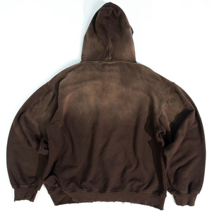 Nuevas tendencias: Sudaderas con capucha lisas oversize para hombre, estilo vintage, con lavado ácido, efecto desgastado por el sol, desgastadas, de corte holgado y con efecto craquelado. - Product Image 3