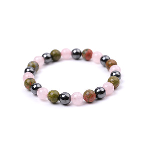 Pulsera de Cuentas Hemasa Fashions en Morado, Verde y Negro, Unisex, Elástica, Estilo Bohemio, Casual y Deportivo, Accesorio de Regalo con Engaste de Bisel - Product Image 4