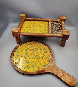 Plato de madera para servir pizza con diseño creativo en esmalte, forma redonda, para hoteles, restaurantes, vajilla de mesa, al mejor precio. - Product Image 1