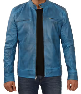 Chaqueta de Cuero Clásica para Hombre, Hecha a Mano, con Interior - Product Image 3