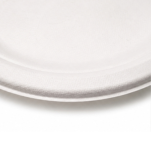 Plato Desechable de Bagazo Blanco Resistente de 9 Pulgadas, Biodegradable, Compostable, Apto para Microondas, para Fiestas y Catering - Product Image 5