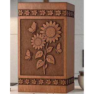 Eco Wooden Urn for Water Burial Ceremonies Artistic Wooden Cremation Urn with Hand Painting urn by AYAANS - Product Image 4