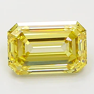 Diamante amarillo sintético de corte esmeralda para la fabricación de joyas - Product Image 1