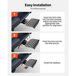 Protector de Parachoques Trasero Universal con Kit de Pasador Antideslizante para Receptor de Enganche de 2 Pulgadas para Camioneta, Remolque, Capacidad de Carga de 350 LBS - Product Image 6